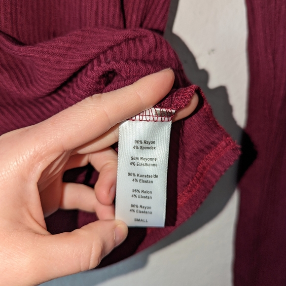 UO Project Social T Lace Up Ribbed Long Sleeve Tee Shirt - Picture 7 of 7